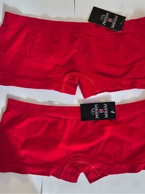 ICY HOT LINGERIE 2-Pack Woman’s Size XL Microfiber Boy Short Panties Red